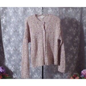 Vintage Ribbon Cardigan Size Medium 2000s Northern Isles Pastels Knit Sweater